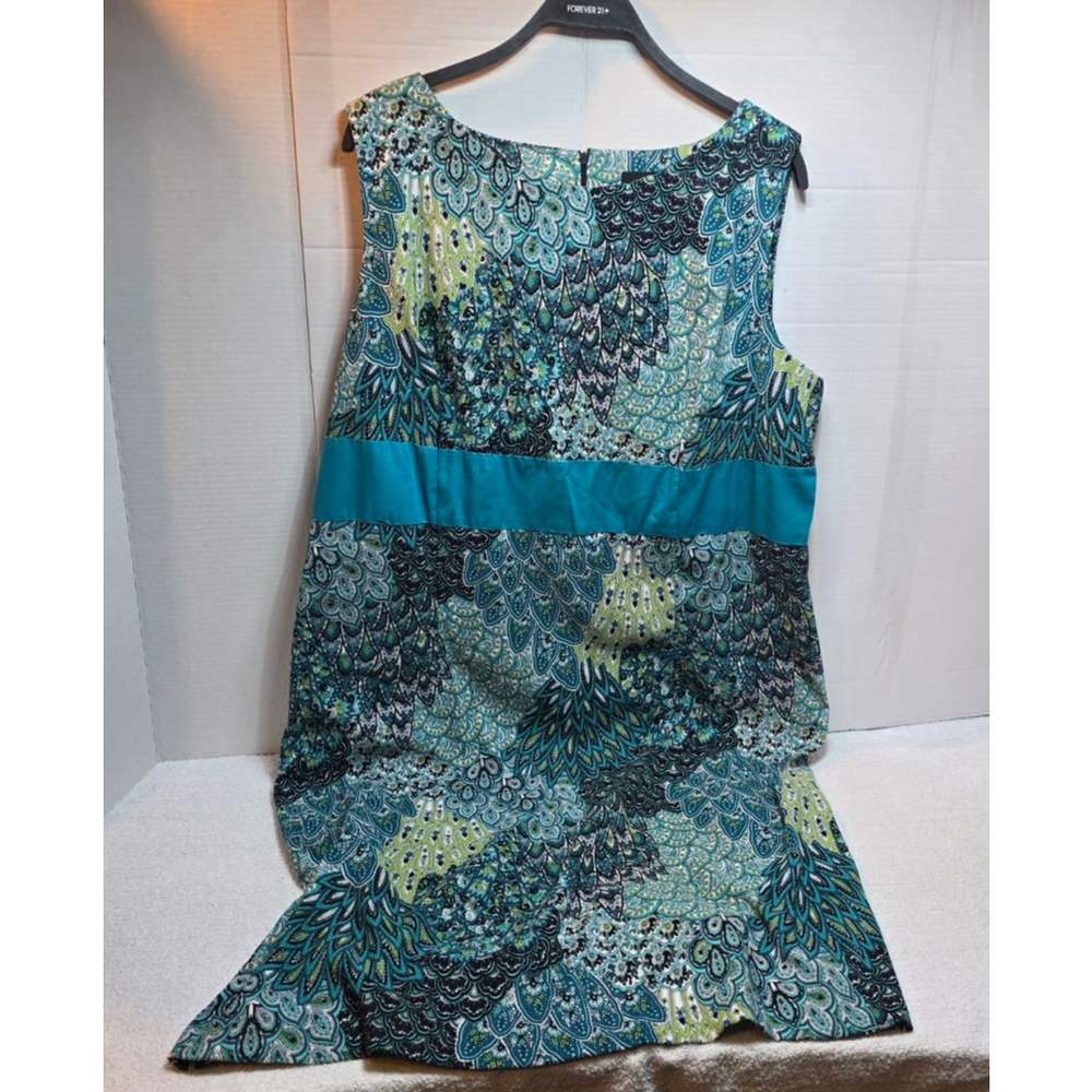 Women's Connected Woman Plus Size 24W Teal Green Paisley Dress